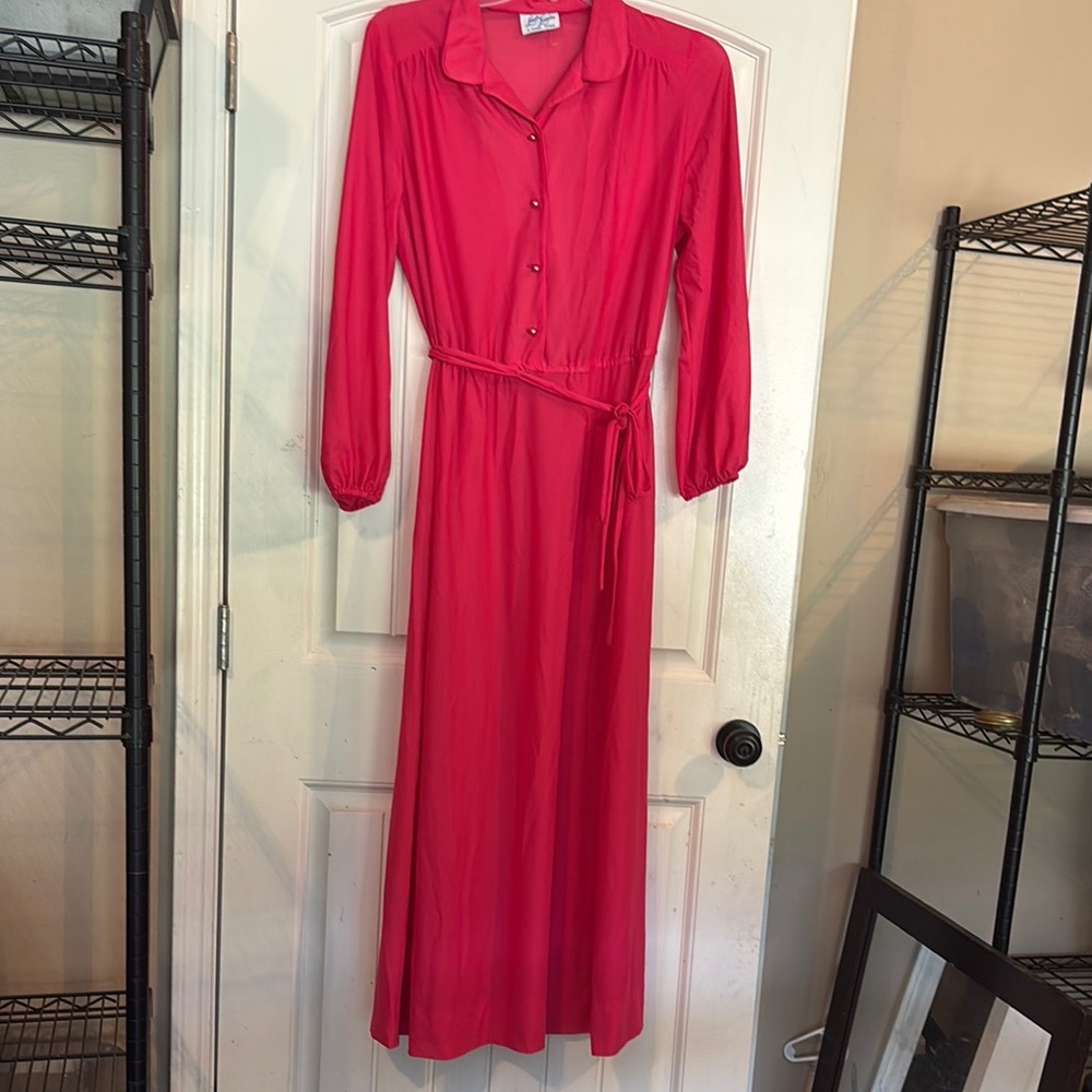 Vintage Elegant Pink Maxi Dress